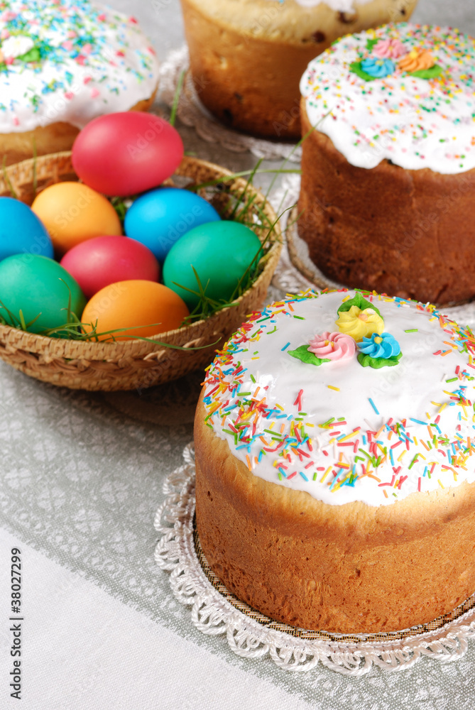 Easter eggs in basket Easter eggs in basket