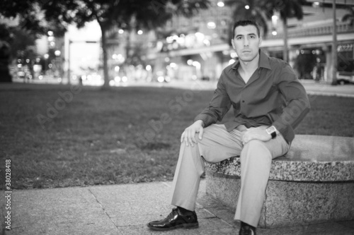 Man sitting on a park bench
