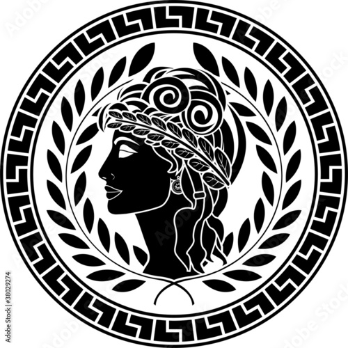 black stencil of patrician women. second variant