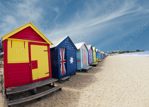 Cabanes de plage colorées - Brighton beach - Melbourne