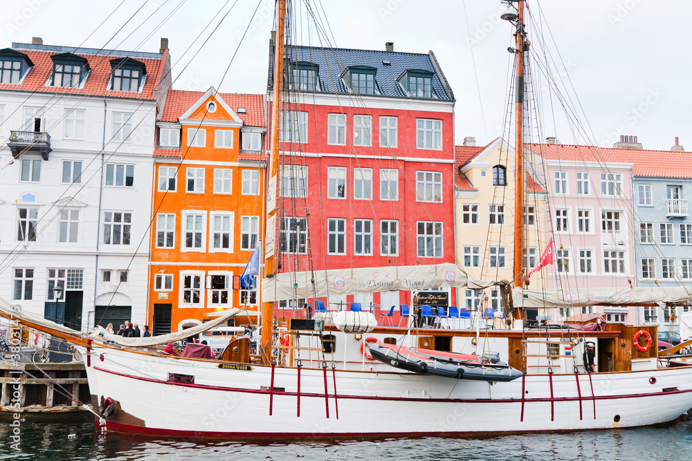 Nyhavn - waterfront, canal in Copenhagen