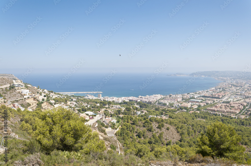 Views of Javea town from Montgo Massif, Alicante, Spain