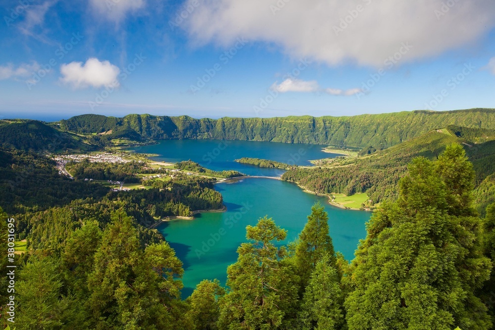 A typical lake on the island of Azores in Portugal