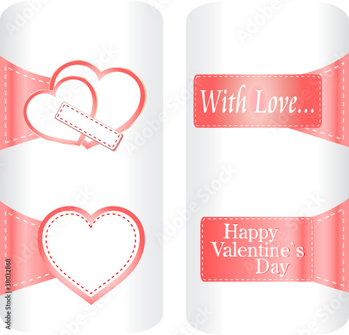 Collection of cute heart stickers for wedding or valentine`s day
