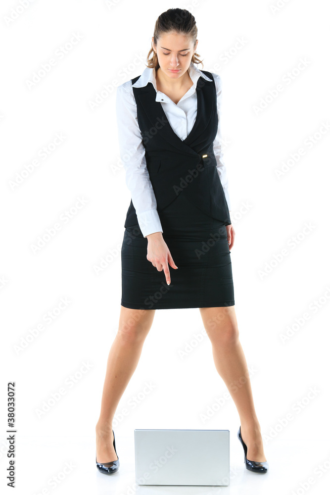 Business woman works on the laptop Business woman works on the laptop