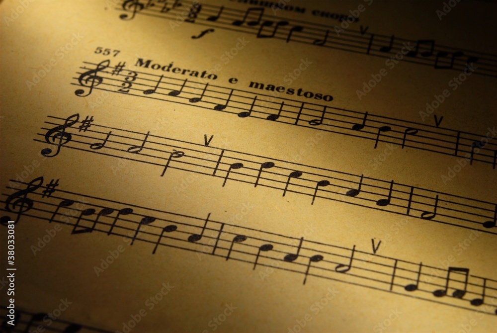 Naklejka premium old music book