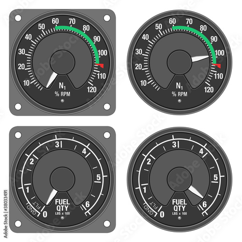 Aircraft indicators 3 - 480B dashboard set