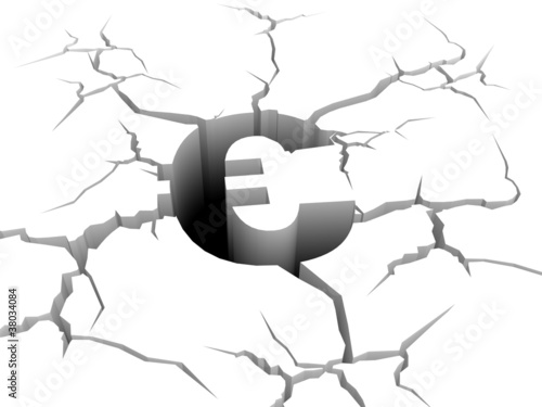 Bilde på lerret euro symbol fall down a precipice