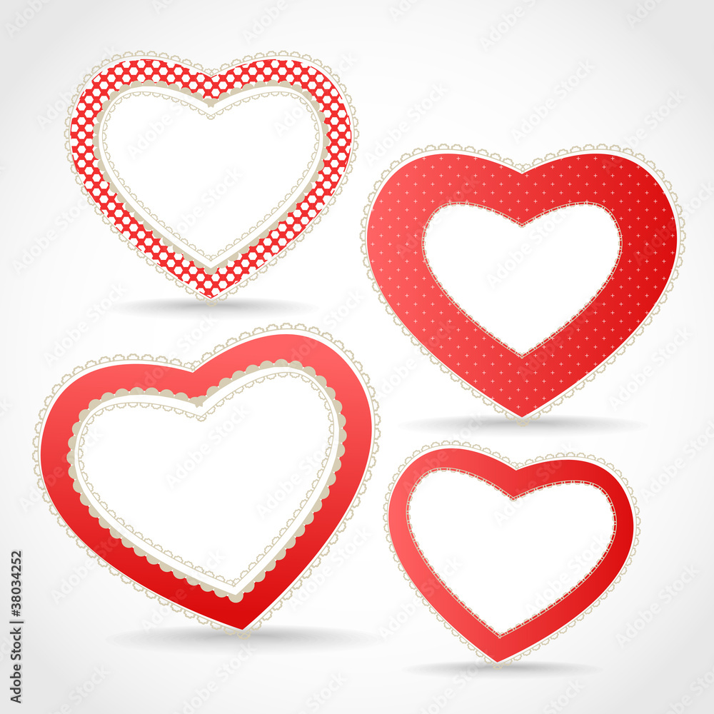 Valentine hearts. Template for a tex