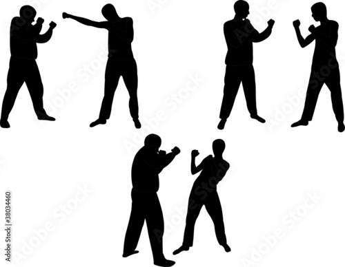 kick box sparring partners - vector