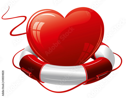 Heart in the lifebuoy.