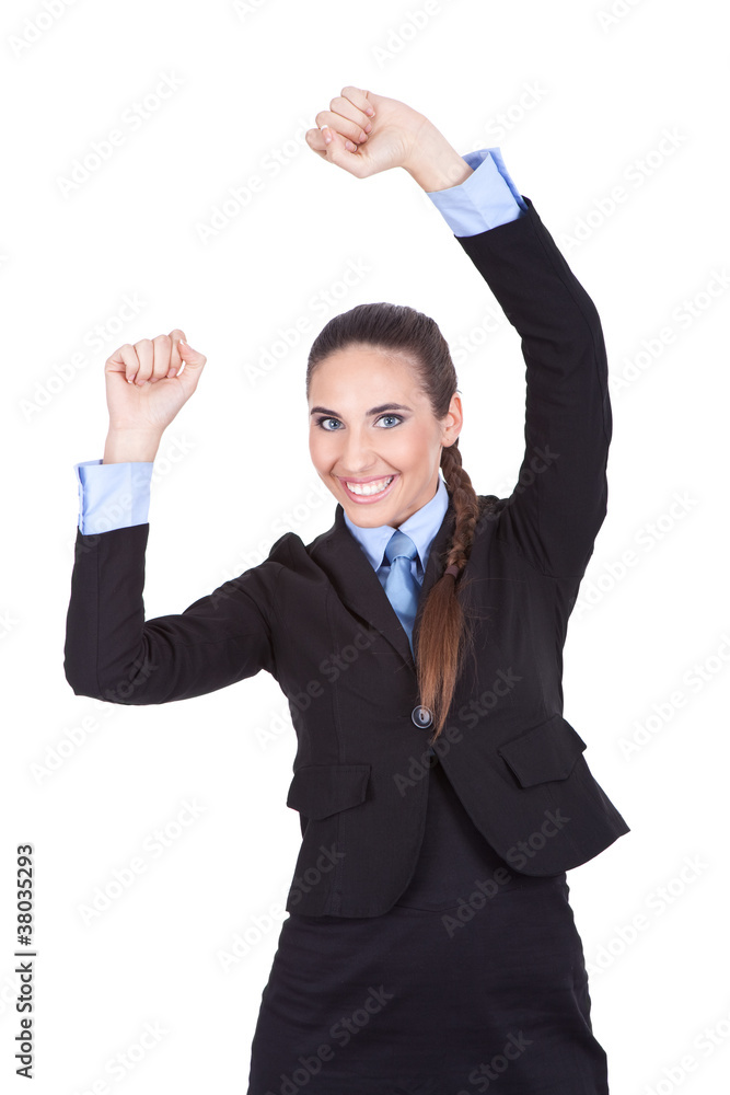 business woman celebrating victory business woman celebrating victory