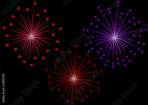 set of fireworks