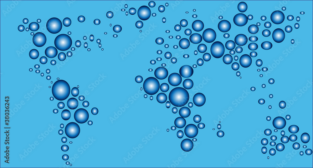 WORLD MAP MADE Y WATER DROP