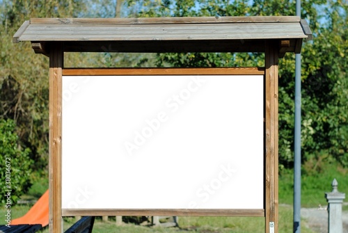 Blank bill board in the park, to be filled