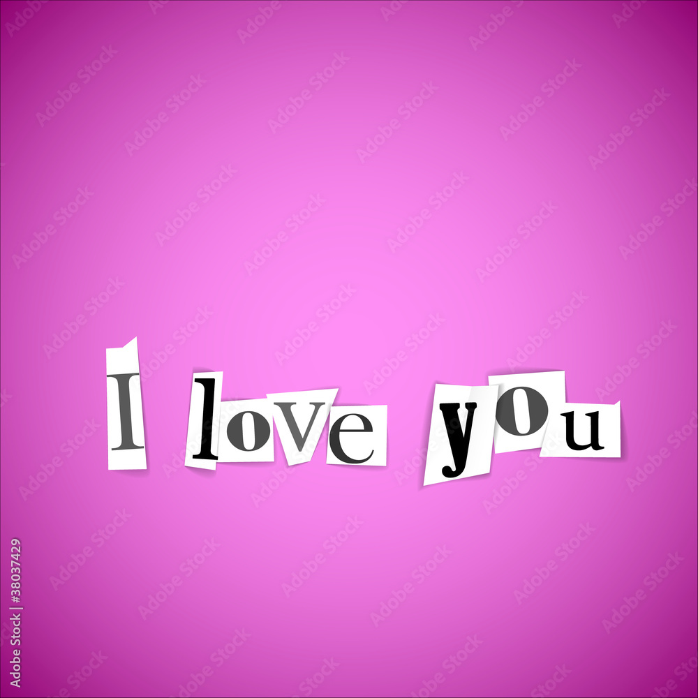 Fototapeta premium I love you vector illustration