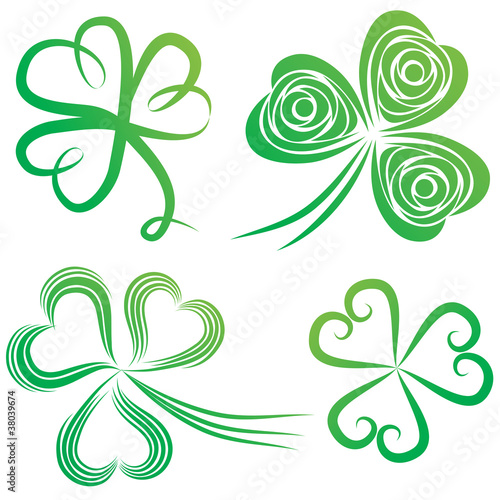 Set of shamrocks.