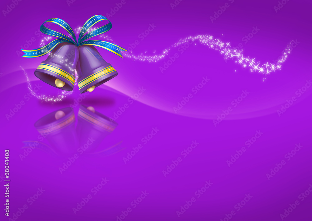 Christmas Bells on purple background