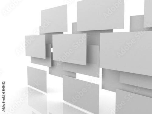3d overlapping rectangles isolated over a white background
