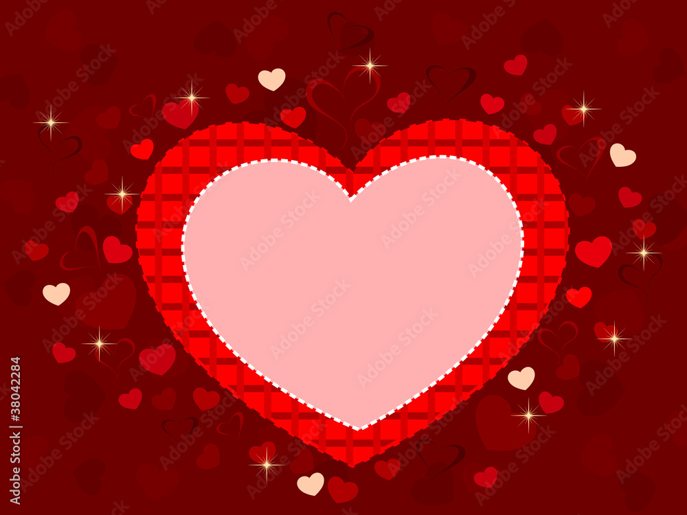 Vector illustration of a heart shape frame with copy space for y