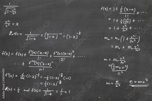 Photo energy formula on chalkboard