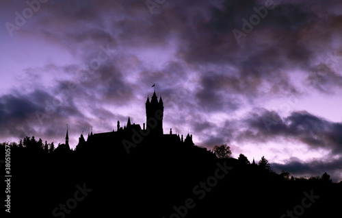 silhouette of castle on the hill #38051057