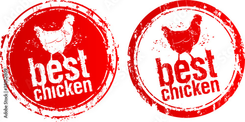 Best chicken vector stamps