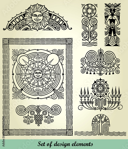 vintage elements - antique - vector set