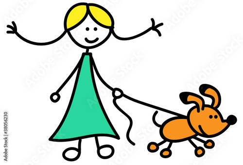 Mädchen mit Hund