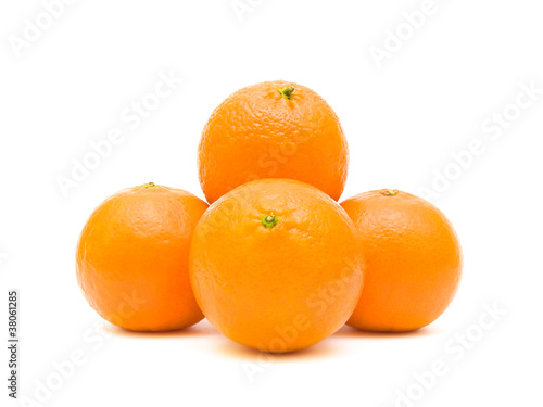 tangerines on white close-up