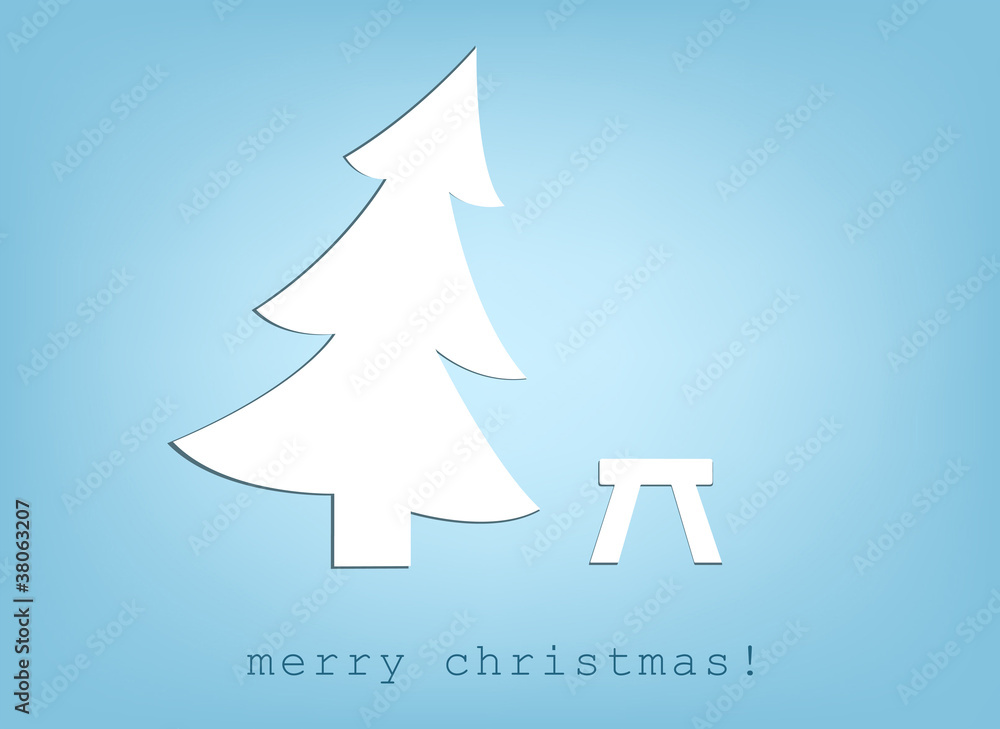 christmas tree and stool. simple vector. christmas tree and stool. simple vector.