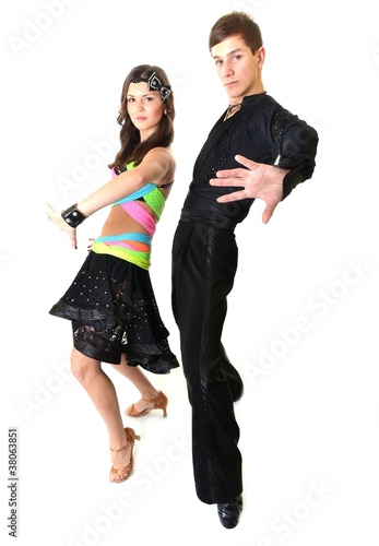 young couple dancing Latino dance