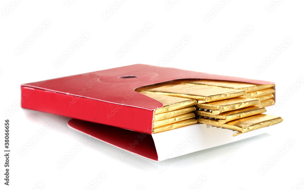single chewing gum wrapped in standard red packaging isolated single chewing gum wrapped in standard red packaging isolated