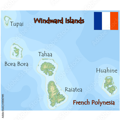 windward islands french polynesia map flag