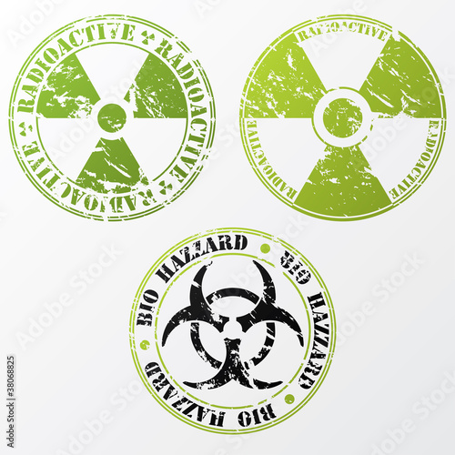 Bio hazard and radioactive stamp set photo