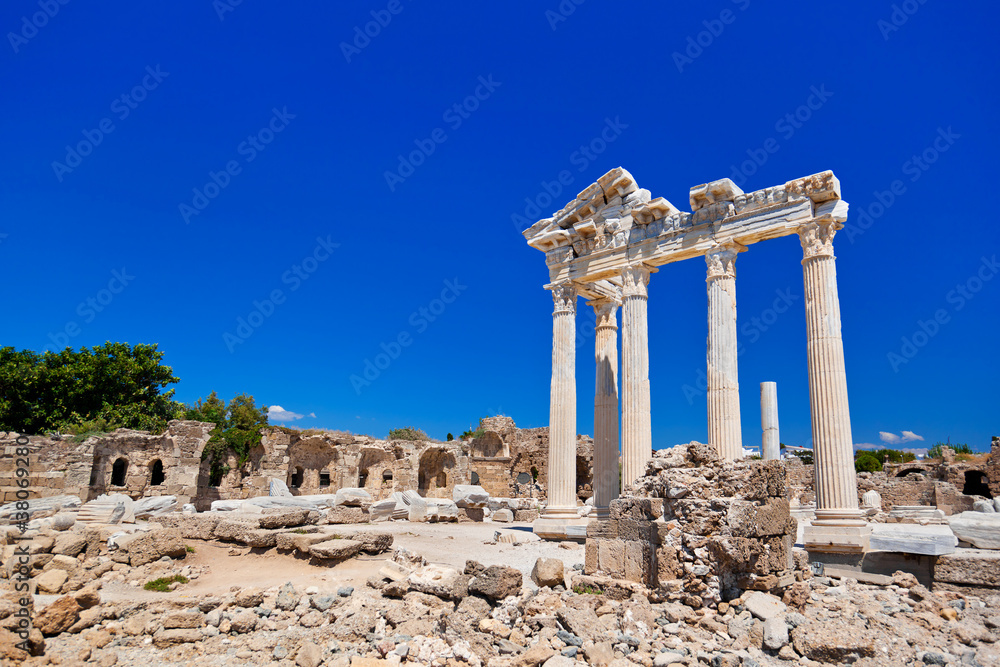 Old ruins in Side, Turkey
