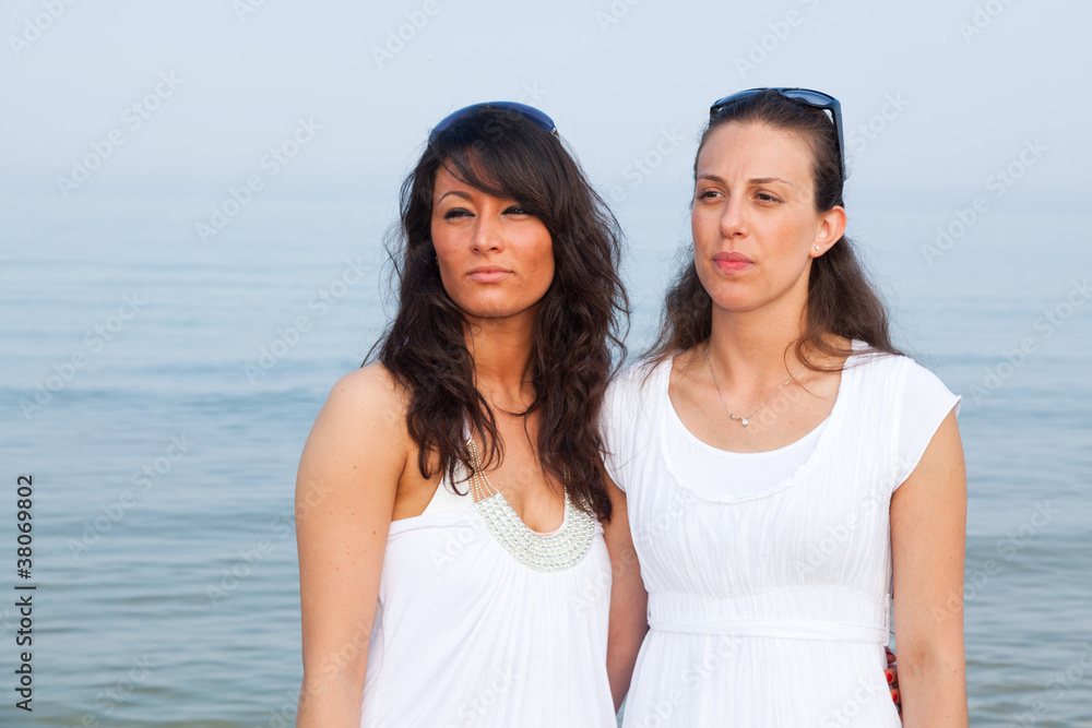 Two Female Friends on the Beach Two Female Friends on the Beach