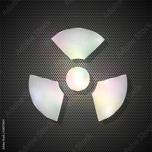 radiation symbol on metal background