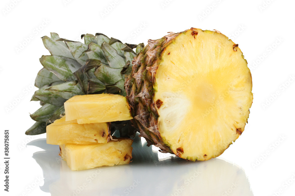 Sliced pineapple isolated on white Sliced pineapple isolated on white