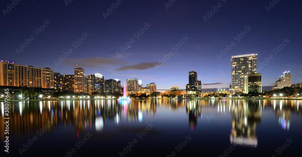 Downtown Orlando, Florida Skyline from Lake Eola
