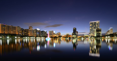 Downtown Orlando, Florida Skyline from Lake Eola