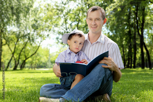 Father with his son in the park