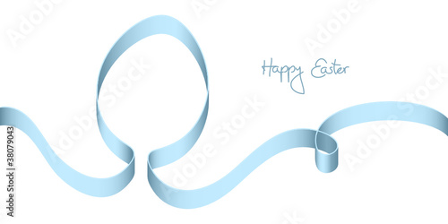 Blue Bow Easter Egg "Happy Easter"
