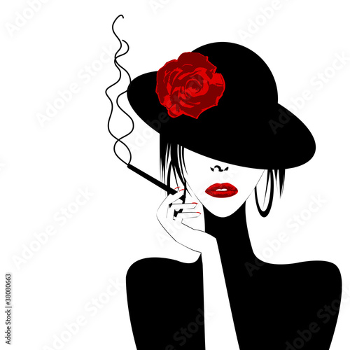Sexy woman with a cigar