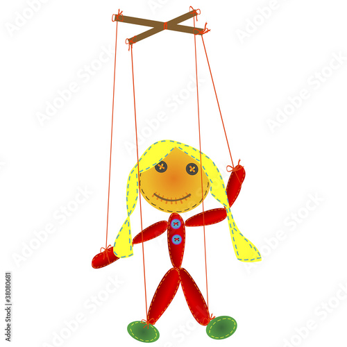 Handmade marionette, puppet on a string