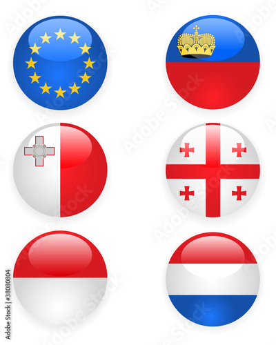 Europe flags buttons, part three