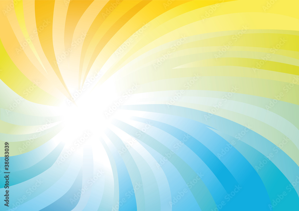 Yellow-and-blue abstract vortex