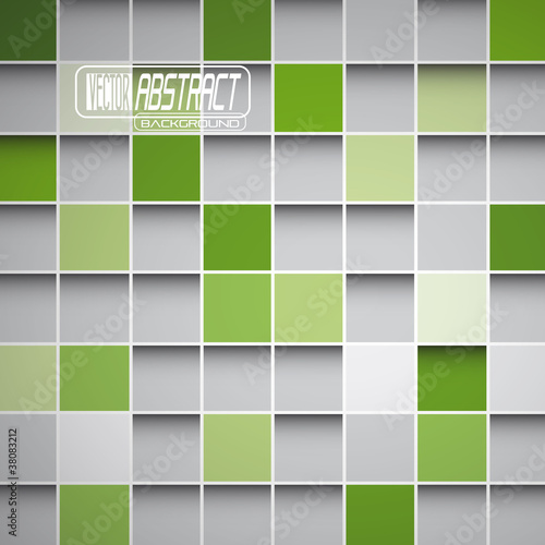 Abstract Green Squares Background Vector