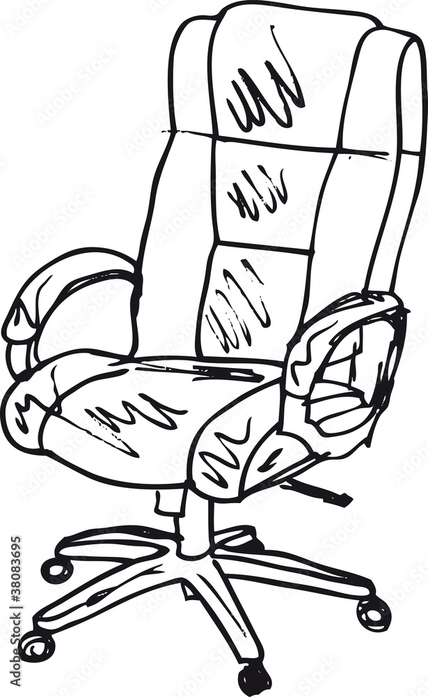 Sketch of Office chairs. Vector illustration Sketch of Office chairs. Vector illustration