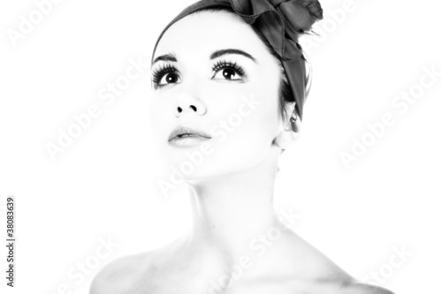 Pretty woman. Black and white photography.